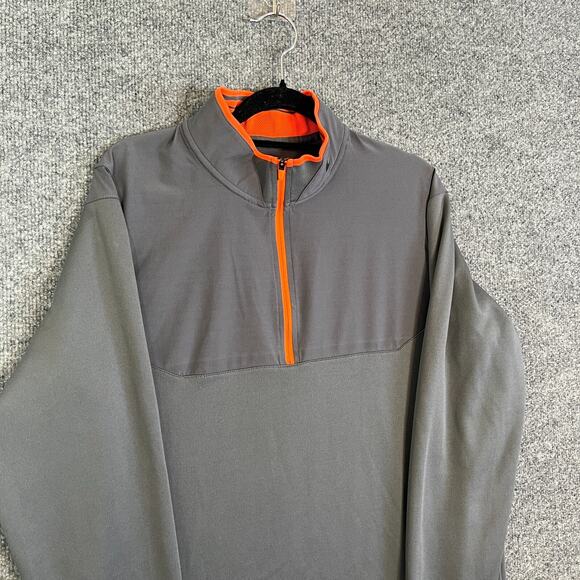 Nike Golf Sweater Mens Medium Gray Tour Performance 1/4 Zip Long Sleeve - Picture 3 of 11